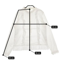 BEAMS BOY/TORI-TO スカラップ レース フリル ブラウス シャツ ホワイト レディース ビームスボーイ/トリト【中古】5-0220M∞