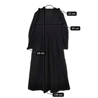 Curensology Vネックタックシャツワンピース コットンリネンピュアタック ワンピース ブラック レディース カレンソロジー【中古】5-0501M∞
