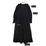 Curensology Vネックタックシャツワンピース コットンリネンピュアタック ワンピース ブラック レディース カレンソロジー【中古】5-0501M∞