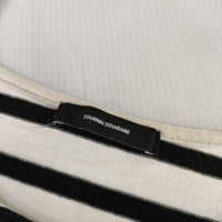 JOURNAL STANDARD コットンボーダー オーバーサイズ 長袖Ｔシャツ カットソー ロンＴ ホワイト ブラック レディース ジャーナルスタンダード【中古】5-0220M∞