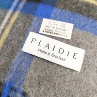 PLAIDIE プレディ ウールアンゴラ チェック ストール 大判 マフラー グレー レッド レディース【中古】5-0115T◎