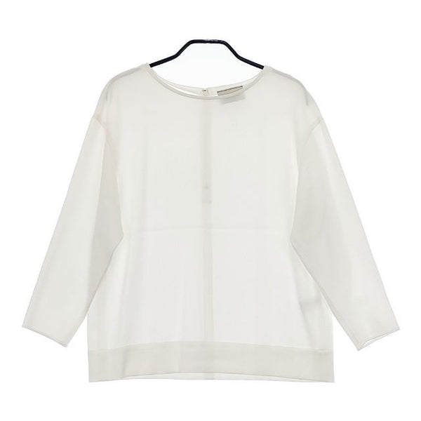 UNITED ARROWS トリアセテート ポリエステル 1521-299-1229 サテン ブラウス シャツ オフホワイト レディース ユナイテッドアローズ【中古】5-0501M∞