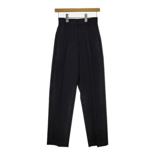 ATON WOOL GABARDINE WIDE PANTS 定価50600円 サイズ00 パンツ ブラック レディース エイトン【中古】5-0123T△