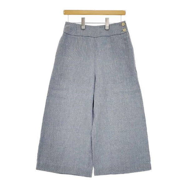 MARGARET HOWELL 578-8144005 リネン サイドボタン トラウザーズ パンツ ブルー レディース マーガレットハウエル【中古】5-0501M∞