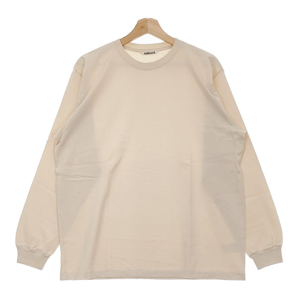 AURALEE 新品 A00SP01GT LUSTER PLAITING L/S TEE 3 定価15400円 長袖Ｔシャツ カットソー ロンＴ ベージュ メンズ オーラリー【中古】5-0102M♪