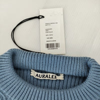 AURALEE 新品 A23AP03FR FRENCH MERINO RIB KNIT P/O 1 定価47300円 セーター ニット 23AW ライトブルー レディース オーラリー【中古】5-0102T♪