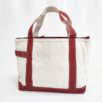 TEMBEA 新品 TOTE BAG M 定価14500円 コットン トートバッグ キナリ レッド レディース テンベア【中古】5-0206G◎