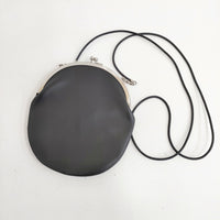 TEMBEA 新品 GAMA BAG M レザー 牛革 がま口ポシェット 定価17000円 ショルダーバッグ ブラック レディース テンベア【中古】5-0206G◎