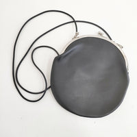 TEMBEA 新品 GAMA BAG M レザー 牛革 がま口ポシェット 定価17000円 ショルダーバッグ ブラック レディース テンベア【中古】5-0206G◎