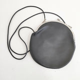TEMBEA 新品 GAMA BAG M レザー 牛革 がま口ポシェット 定価17000円 ショルダーバッグ ブラック レディース テンベア【中古】5-0206G◎