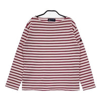 SAINT JAMES ウェッソン ボーダー T3 長袖Ｔシャツ カットソー ロンＴ ワインレッド ピンク レディース セントジェームス【中古】5-0712M∞