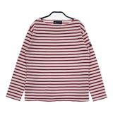 SAINT JAMES ウェッソン ボーダー T3 長袖Ｔシャツ カットソー ロンＴ ワインレッド ピンク レディース セントジェームス【中古】5-0712M∞