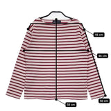 SAINT JAMES ウェッソン ボーダー T3 長袖Ｔシャツ カットソー ロンＴ ワインレッド ピンク レディース セントジェームス【中古】5-0712M∞