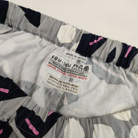 SOU・SOU 広形もんぺ 南天竹 日本製 総柄 ワイド パンツ グレー ホワイト レディース ソウソウ【中古】5-0806G∞