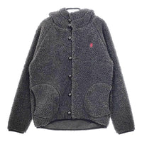 GYMPHLEX ボアフリース くるみボタン J-1185PL ジャケット サイズ12 パーカー チャコールグレー レディース ジムフレックス【中古】5-0206T△