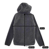 GYMPHLEX ボアフリース くるみボタン J-1185PL ジャケット サイズ12 パーカー チャコールグレー レディース ジムフレックス【中古】5-0206T△