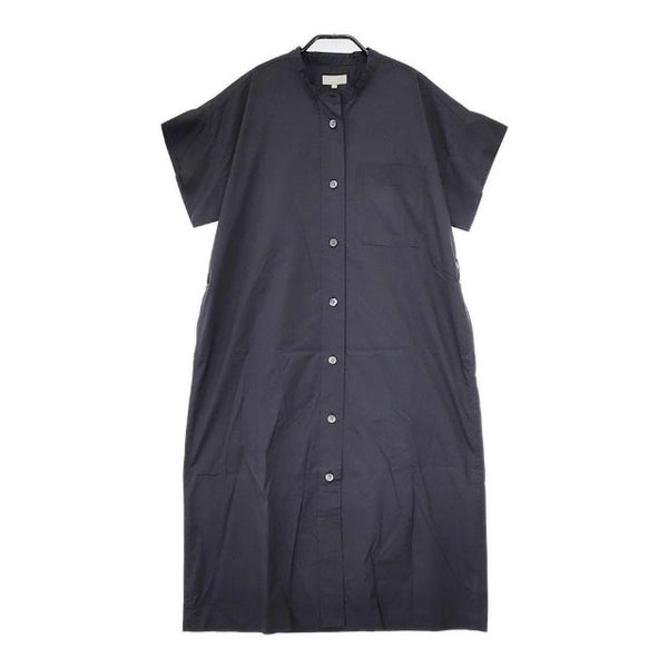 MARGARET HOWELL コットン シルク 578-3157003 COTTON SILK CHAMBRAY 半袖ドレス ワンピース 23SS 濃紺 ネイビー レディース マーガレットハウエル【中古】5-0730S∞