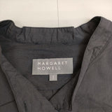 MARGARET HOWELL 578-4153009 SUPER FINE COTTON 1 バンドカラー 長袖シャツ 24SS チャコールグレー レディース マーガレットハウエル【中古】5-0730M∞