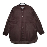 MARGARET HOWELL COTTON VOILE バンドカラー 578-4153011 長袖シャツ 24SS ブラウン レディース マーガレットハウエル【中古】5-0409M∞
