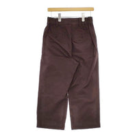 MARGARET HOWELL  578-4143011 MATT COTTON SILK POPLIN コットンシルク タック パンツ 24SS ブラウン レディース マーガレットハウエル【中古】5-0409G∞