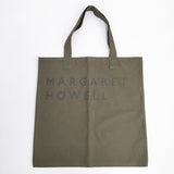 MARGARET HOWELL ロゴプリント トートバッグ カーキ レディース マーガレットハウエル【中古】5-0804G◎