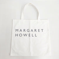 MARGARET HOWELL ロゴプリント トートバッグ ホワイト レディース マーガレットハウエル【中古】5-0804G◎