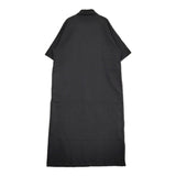 MHL. LINEN COTTON PLAINWEAVE 595-4157551 定価34100円 リネン オープンカラー ワンピース 24SS ブラック エムエイチエル【中古】5-0608S♪