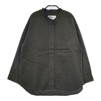 MHL. WA-SHI COTTON POPLIN バンドカラー 595-3153510 和紙コットン 長袖シャツ チャコールグレー レディース エムエイチエル【中古】5-0730M∞