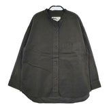 MHL. WA-SHI COTTON POPLIN バンドカラー 595-3153510 和紙コットン 長袖シャツ チャコールグレー レディース エムエイチエル【中古】5-0730M∞