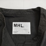 MHL. WA-SHI COTTON POPLIN バンドカラー 595-3153510 和紙コットン 長袖シャツ チャコールグレー レディース エムエイチエル【中古】5-0730M∞