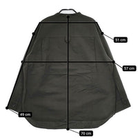 MHL. WA-SHI COTTON POPLIN バンドカラー 595-3153510 和紙コットン 長袖シャツ チャコールグレー レディース エムエイチエル【中古】5-0730M∞