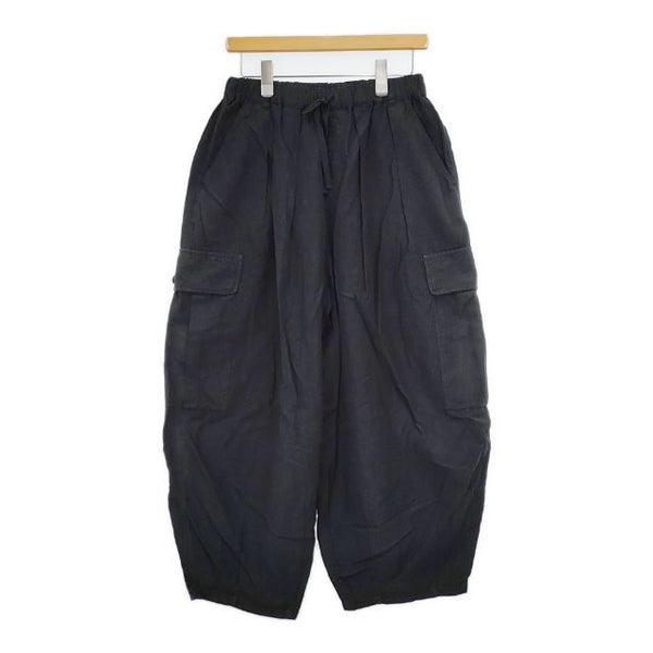 nest Robe コクーンカーゴパンツ コットン リネン 01231-1341 ワイド パンツ 23SS ブラック レディース ネストローブ【中古】5-0730G∞