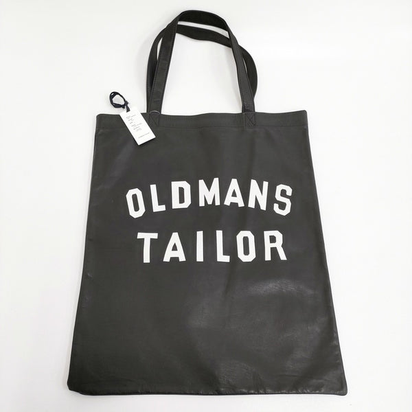 OLDMAN'S TAILOR 新品 R&D.M.Co- ホースレザー OMTプリント 定価33000円 トートバッグ ブラック オールドマンズテーラー【中古】5-0113G♪