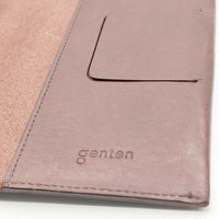 genten カットワーク レザー 手帳カバー ブックカバー ダークブラウン レディース ゲンテン【中古】5-0306G∞