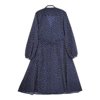 adam et Rope 総柄 ベルト付き ワンピース ネイビー レディース アダムエロペ【中古】5-0712M∞