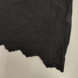 Bilitis dix-sept ans 刺繍 半袖　コットン プルオーバー ブラウス シャツ ブラック レディース ビリティス ディ セッタン【中古】5-0702S∞