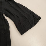 Bilitis dix-sept ans 刺繍 半袖　コットン プルオーバー ブラウス シャツ ブラック レディース ビリティス ディ セッタン【中古】5-0702S∞