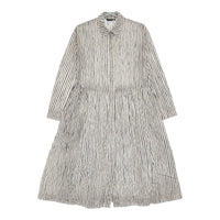 marimekko AITA POPLIN REETTA DRESS ストライプ シャツワンピ サイズ34 ワンピース ホワイト ブラック レディース マリメッコ【中古】5-0411M♪
