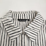 marimekko AITA POPLIN REETTA DRESS ストライプ シャツワンピ サイズ34 ワンピース ホワイト ブラック レディース マリメッコ【中古】5-0411M♪