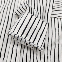 marimekko AITA POPLIN REETTA DRESS ストライプ シャツワンピ サイズ34 ワンピース ホワイト ブラック レディース マリメッコ【中古】5-0411M♪