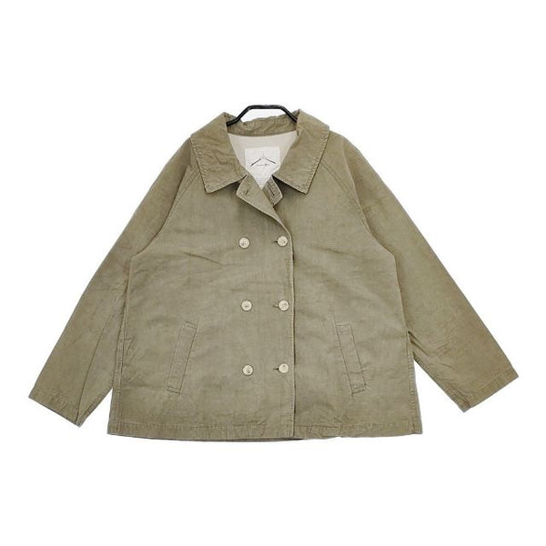 tumugu TB16132 コットンリネン ショートコート ジャケット カーキ レディース ツムグ【中古】5-0712M∞