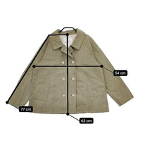 tumugu TB16132 コットンリネン ショートコート ジャケット カーキ レディース ツムグ【中古】5-0712M∞
