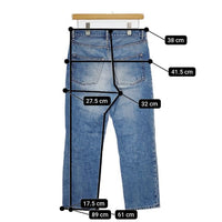 R&D.M.Co- ジーンズ S 加工 セルビッジストレート デニムパンツ ライトブルー レディース オールドマンズテーラー【中古】5-0730G∞