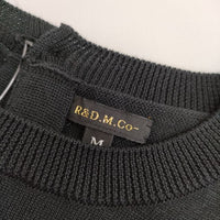 R&D.M.Co- 半袖 バックボタン コットン セーター ニット ブラック レディース オールドマンズテーラー【中古】5-0702S∞