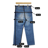 R&D.M.Co- ジーンズ 加工 XS セルビッジストレート デニムパンツ ライトブルー レディース オールドマンズテーラー【中古】5-0730G∞