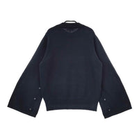 HYKE BELL SLEEVE SWEATER サイドボタン セーター ニット ネイビー レディース ハイク【中古】5-0730M∞
