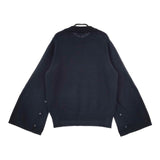 HYKE BELL SLEEVE SWEATER サイドボタン セーター ニット ネイビー レディース ハイク【中古】5-0730M∞