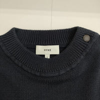 HYKE BELL SLEEVE SWEATER サイドボタン セーター ニット ネイビー レディース ハイク【中古】5-0730M∞
