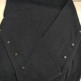 HYKE BELL SLEEVE SWEATER サイドボタン セーター ニット ネイビー レディース ハイク【中古】5-0730M∞
