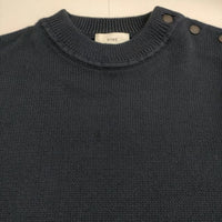 HYKE BELL SLEEVE SWEATER サイドボタン セーター ニット ネイビー レディース ハイク【中古】5-0730M∞